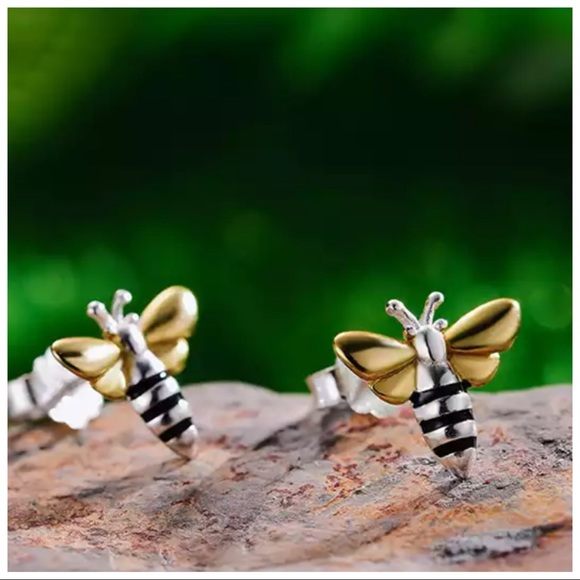 🎁 Artisan Handmade 925 Silver The Zehuva Honeybee Dainty Earrings - Picture 3 of 7